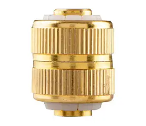 Neo Tools 15-736 Gold / Kupplung zur festen Verbindung von Schläuchen / Material Messing / 1/2"
