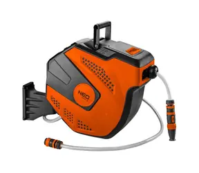 Neo Tools 15-891 orange-schwarz / Box mit Winde inklusive Gartenschlauch / 20+2m / 10bar