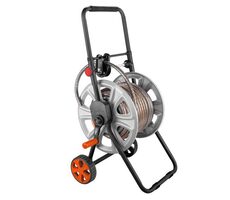 Neo Tools 15-792 grau-schwarz / Wagen für Gartenschlauch mit Rolle bis 60m 1/2" oder 20m 3/4"