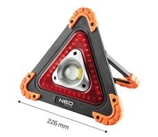 Neo Tools 99-076 / Tragbarer dreieckiger LED-Reflektor aus Kunststoff-Nylon / 10W / 4xAA / 3 Leuchtmodi