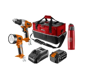 Neo Tools 04-600-M4K / Werkzeugset / Akku | bohren | Taschenlampe | Akkumulator | Ladegerät / 18V / 6 Einheiten