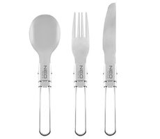 Neo Tools 63-148 grau / 3-in-1 Touristenbesteck / klappbar / praktischer Koffer