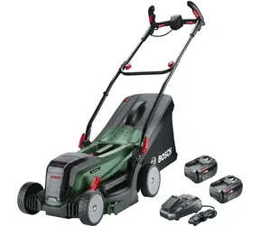 BOSCH UniversalRotak 18V-37-550 / Akku-Rasenmäher / 36V / Schnittbreite 37 cm / Korb 40 L / 2x 4Ah Akkus 