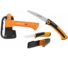 Fiskars 1057912 Campingset / Axt X5 + Säge SW73 + Messer Hardware