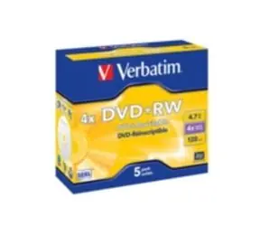 Verbatim 5 Stück DVD+RW 4,7 GB 4X / JewelCase