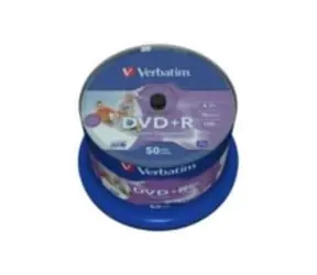 Verbatim 50 Stück DVD+ R 4,7 GB 16x (Wide Injekt Printable) / Spindl