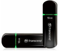 Transcend JetFlash V600 4GB schwarz-grün / Flash Disk / USB 2.0