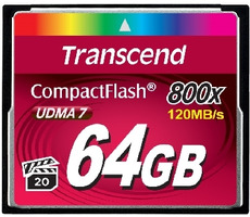 Transcend Compact Flash 64GB Premium / CF / 64GB / 800x