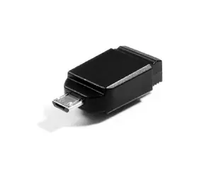 Verbatim Store 'n' Stay OTG Nano 32 GB schwarz / Flash-Disk / USB 2.0 / Micro-USB-Adapter / Lesen: 10 MB / Schreiben: 3 MB 