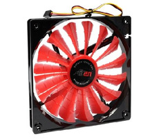 Airen - FHW140S Lüfter / 140 x 140 x 25 mm / sehr leise / 19,4 dBA / rot