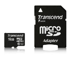 Transcend Premium Micro SDHC-Karte 16 GB Klasse 10 UHS-I + Adapter