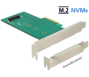 DeLock PCI Express x4 Karte > 1 x interner NVMe M.2 Key M 110 mm - Low Profile Formfaktor