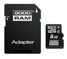 Goodram microSDHC 8 GB + Adapter / Klasse 4 
