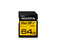 ADATA Premier One SDXC-Karte 64 GB / UHS-II U3 Klasse 10 / R: 290 MB/s / W: 260 MB/s