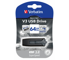 Verbatim Store 'n' Go V3 64 GB Schwarz / Flash-Disk / USB 3.0 / Lesen: 80 MB / Schreiben: 25 MB
