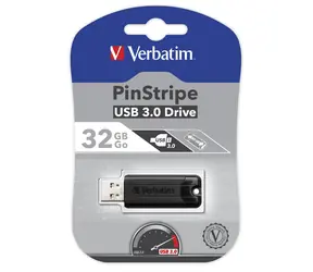 Verbatim PinStripe 32 GB Schwarz / Flash-Laufwerk / USB 3.0 