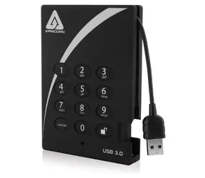 Apricorn Aegis Vorhängeschloss 500 GB / 2,5 Zoll / USB 3.0 / 5400 U/min / 8 MB / Schwarz