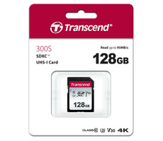 Transcend 300S SDXC 128 GB / UHS-I / U3 / V30 / R: 95 MB / W: 40 MB