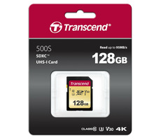 Transcend 500S SDXC 128 GB / UHS-I / U3 / V30 / R: 95 MB / W: 60 MB