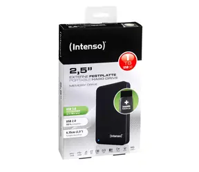 INTENSO Speicherlaufwerk 1 TB schwarz / Externe Festplatte / 2,5 Zoll / USB 3.0 / R: 85 MB / B: 75 MB