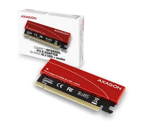 Axagon PCEM2-S, PCIe x16 - M.2 NVMe M-Key-Slot-Adapter, passiver Kühler