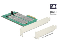 DeLock PCI Express Karte > 2 x interner M.2 Key B mit RAID / Low Profile Format