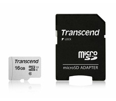 Transcend 300S 16 GB Micro SDHC (mit Adapter) / Micro SDHC / UHS-I U1 / Klasse 10 / mit Adapter