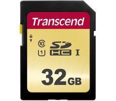 Transcend 500S 32 GB / SDHC / Klasse 10 / UHS-I U1 (Ultimate) / MLC / R: 95 MBit/s / W: 60 MBit/s