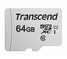 Transcend 300S 64 GB / Micro-SDXC-Speicherkarte / Klasse 10 / UHS-I U1 / R: 95 MBit/s / W: 25 MBit/s / + SD-Adapter