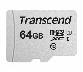 Transcend 300S 64 GB / Micro-SDXC-Speicherkarte / Klasse 10 / UHS-I U1 / R: 95 MBit/s / W: 25 MBit/s / + SD-Adapter