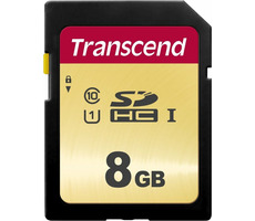 Transcend 500S 8 GB / SDHC-Speicherkarte / Klasse 10 / UHS-I (Ultimate) / R: 95 MBit/s / W: 60 MBit/s