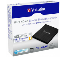 Verbatim externer Brenner Ultra HD 4K / BD-DVD-CD / USB-C