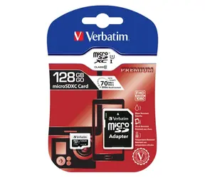 Verbatim MicroSDXC 128 GB Speicherkarte mit SD-Adapter