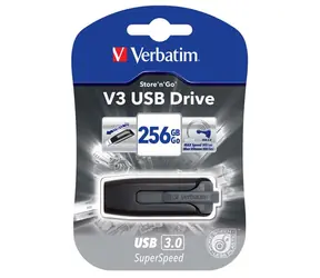Verbatim Store 'n' Go V3 256 GB schwarz / USB-Stick / USB 3.0 / Lesen: 120 MB/s / Schreiben: 25 MB/s
