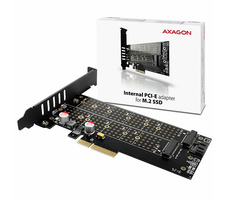 Axagon PCEM2-D, PCIe x4 - M.2 NVMe M-Key + SATA B-Key-Slot-Adapter, LP