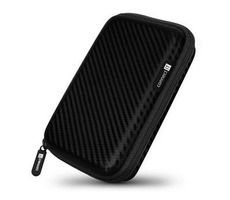 Connect IT HardShellProtect 2,5" Carbon Black / Hartschalengehäuse für Festplatte / Reißverschluss / Gummibänder