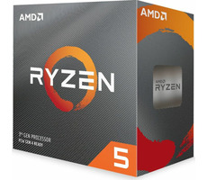 AMD RYZEN 5 3600 bei 3,6 GHz / Turbo 4,2 GHz / 6C12T / L1 512 kB L2 3 MB L3 32 MB / AM4 / Zen 2 / 65 W / Wraith