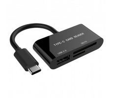Gembird USB-C SDXC- und USB 2.0-Kartenleser / SD&SDHC&SDXC + MicroSD / schwarz