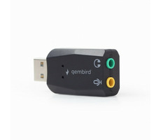 Gembird Virtus PLUS USB-Soundkarte / 3,5-mm-Stereo-Ausgang / 3,5-mm-Mikrofoneingang / Plug&Play