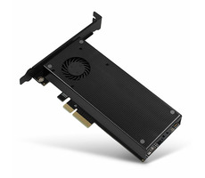 Axagon PCEM2- DC, PCIe x4 - M.2 NVMe M-Key + SATA B-Key Slot-Adapter, Kühler, LP