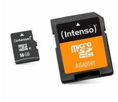 INTENSO Micro-SDHC-Karte 16 GB Klasse 10 + SD-Adapter