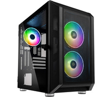 Kolink Citadel MESH RGB schwarz / M-ATX / 2xUSB 3.0 + 1xUSB 2.0 / 3x120 mm ARGB / ohne Quelle / transparente Seite