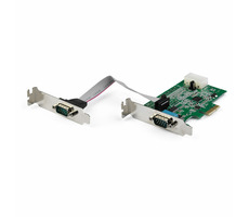 StarTech Adapter PCIe RS232 auf 2xDB9 schwarz / 921,4 kbs / Low Profile