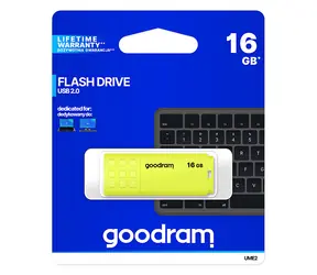 Goodram UME2 16GB gelb / USB-Stick / USB 2.0 / Lesen: 20 MB/s / Schreiben: 5 MB/s