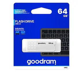 Goodram UME2 64GB weiß / Flash-Laufwerk / USB 2.0 / Lesen: 20 MB/s / Schreiben: 5 MB/s