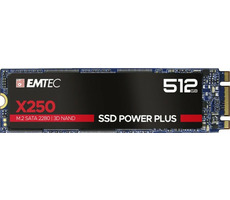 EMTEC Power PLUS X250 512 GB / M.2 / SATA III / 3D TLC / R: 520 MB/s / W: 500 MB/s / MTBF 2 Std. / 3 Jahre