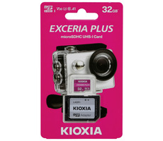 KIOXIA EXCERIA PLUS microSDHC 32 GB + Adapter / Klasse 10 / UHS-I U3 / A1 / V30 / Lesen: 98 MB / Schreiben: 65 MB