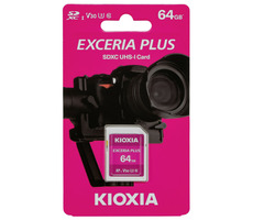 KIOXIA EXCERIA PLUS SDXC 64 GB / Klasse 10 / UHS-I U3 / A1 / V30 / Lesen: 98 MB/s / Schreiben: 65 MB/s