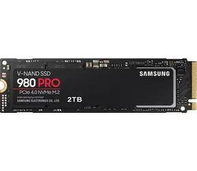 Samsung 980 PRO 2 TB / SSD / M.2 NVMe PCI-E 4.0 / TLC / R: 7000 MBit/s / W: 5100 MBit/s / IOPS: 1000 K und 1000 K / MTBF 1,5 MHz / 5 Jahre
