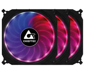 Chieftec CF-3012-RGB Set mit 3 x 120-mm-RGB-Lüftern inklusive Zubehör / 120 x 120 x 25 mm / 1200 U/min / 16 dB / RGB / 6-PIN